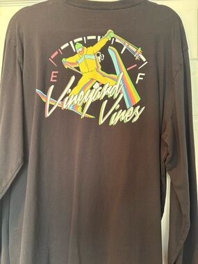 Vineyard Vines Black Long Sleeve with Neon Ski Graphic